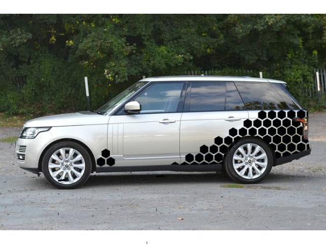 CCK3M Car Solid Medium Hexagon Camouflage Side Kit Honeycomb Stickers Graphics