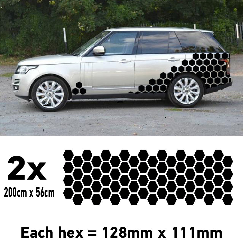 CCK3M Car Solid Medium Hexagon Camouflage Side Kit Honeycomb Stickers Graphics