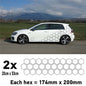 CCK4L Car Outline Large Hexagon Camouflage Side Kit Honeycomb Stickers Graphics