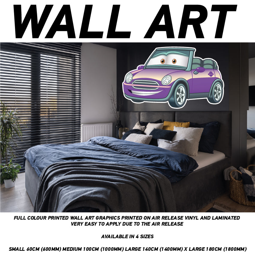 CCW01-30 Kids Cartoon Car Mural Sticker Poster Various Designs Available