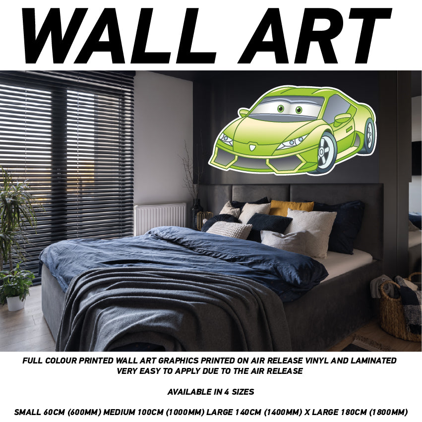 CCW01-30 Kids Cartoon Car Mural Sticker Poster Various Designs Available