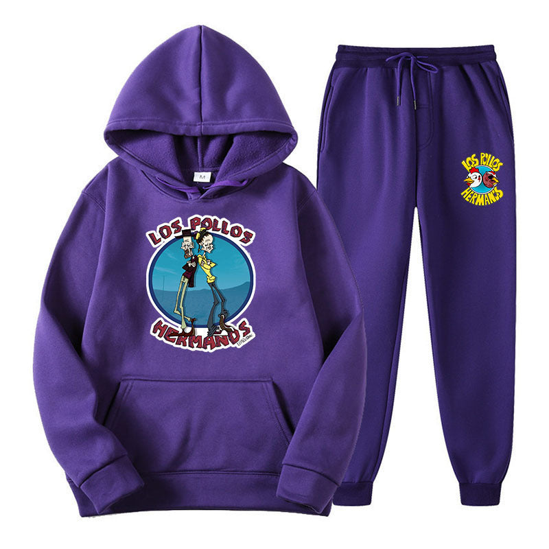 Los Pollos Hermanos Unisex Hoodie Set, Two-Piece Casual Sweatshirt Tops