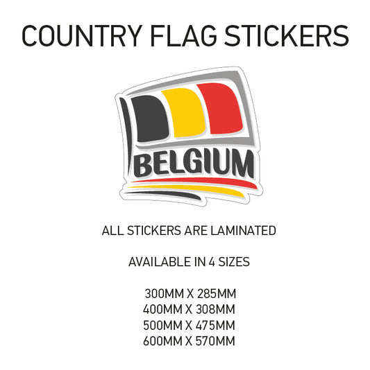 CF03 Belgium Country Flag Sticker 300mm x 285mm