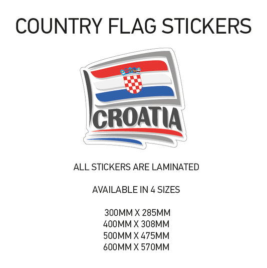 CF05 Croatia Country Flag Sticker 300mm x 285mm