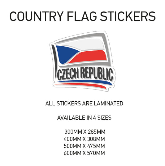 CF06 Czech Republic Country Flag Sticker 300mm x 285mm