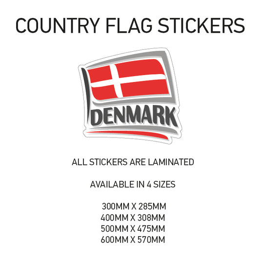 CF07 Denmark Country Flag Sticker 300mm x 285mm