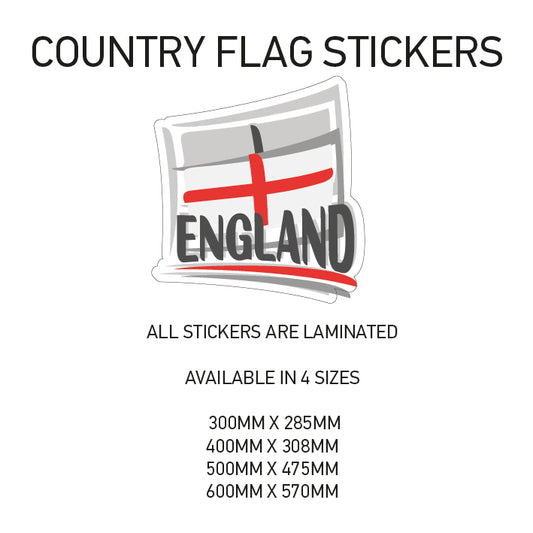CF08 England Country Flag Sticker 300mm x 285mm