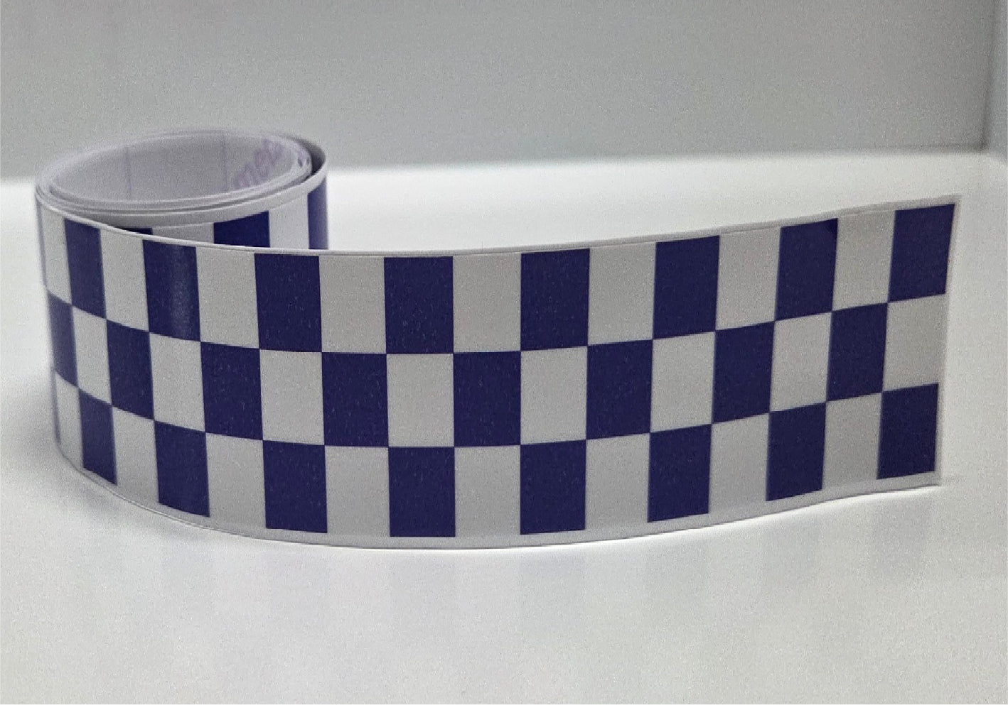 CFS02 Chequered Flag Blue & White Tape 1220mm x 30mm x 2Pcs Racer Lambretto