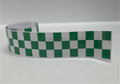 CFS04 Chequered Flag Green & White Tape 1220mm x 30mm x 2Pcs Racer Lambretto