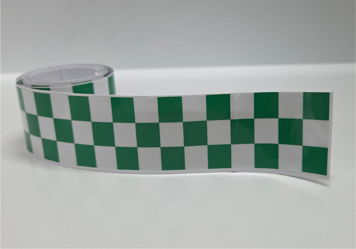 CFS04 Chequered Flag Green & White Tape 1220mm x 30mm x 2Pcs Racer Lambretto