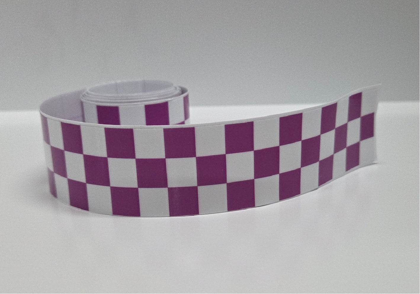 CFS06 Chequered Flag Purple & White Tape 1220mm x 30mm x 2Pcs Racer Lambretto