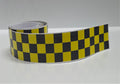 CFS07 Chequered Flag Yellow & Black Tape 1220mm x 30mm x 2Pcs Racer Lambretto