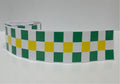 CFS11 Chequered Flag Green Yellow & White Tape 1220mm x 30mm x 2Pcs Racer Lambretto