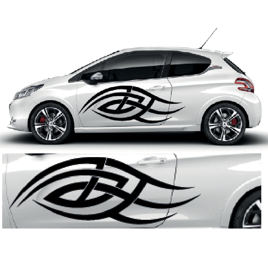 CSG12 Car Side Graphics 2 x 1500mm x 525mm Universal Will Fit Any Car or Van
