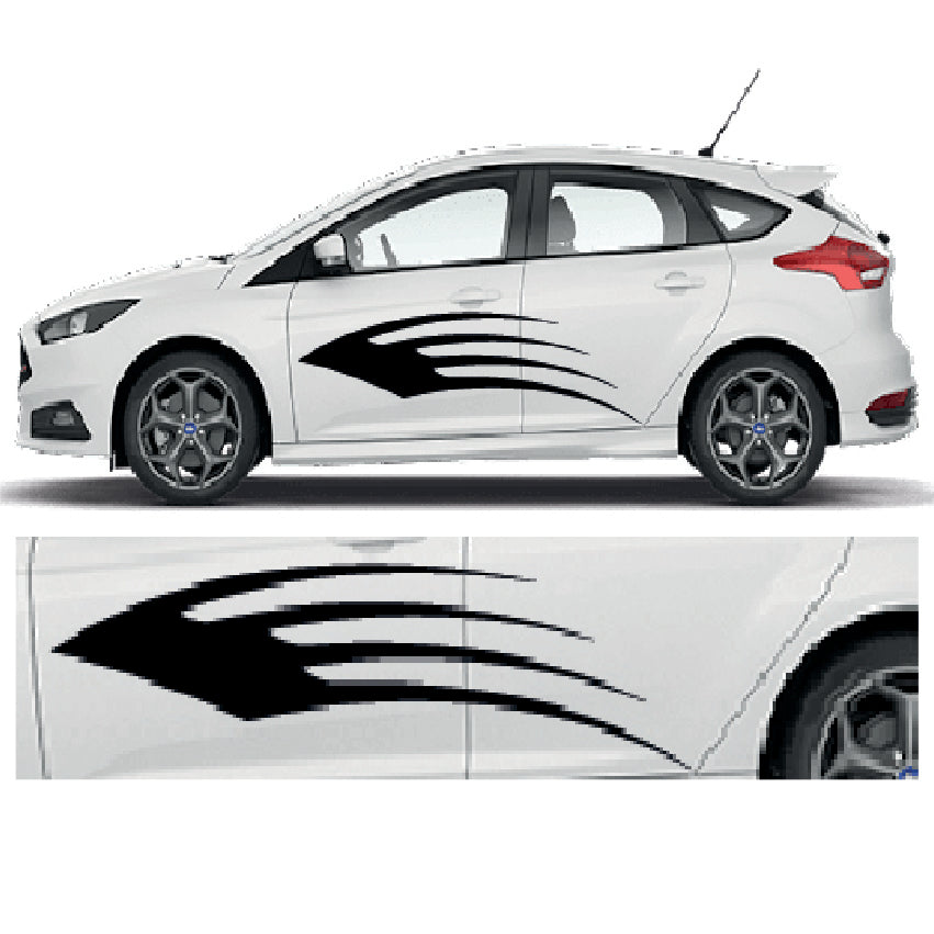 CSG17 Car Side Graphics 2 x 1500mm x 419mm Universal Will Fit Any Car or Van