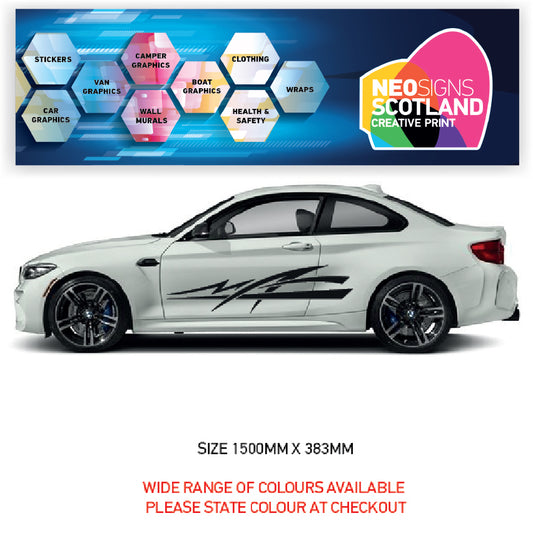 CSG28 Car Side Graphics X 2  Universal Will Fit Any Car or Van