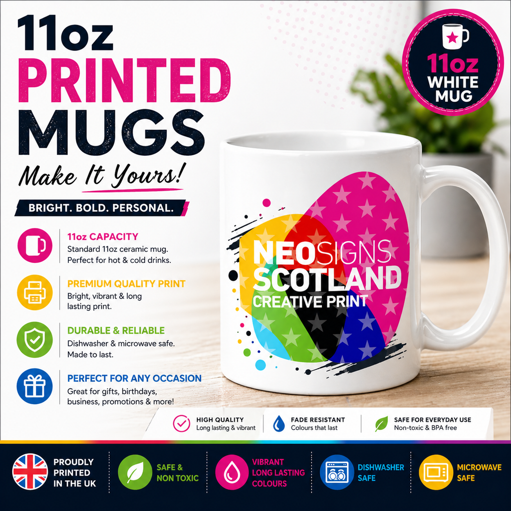 CPM05 Personalised 11oz Printed Mug – Custom Photo, Logo or Text Mug
