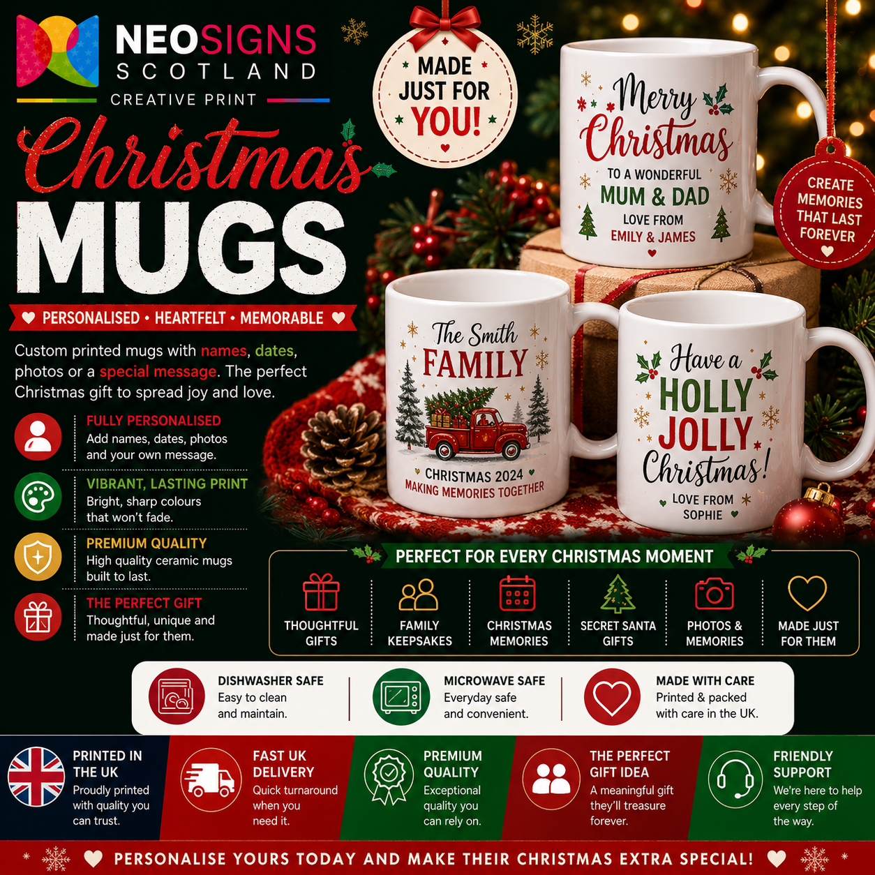 CPM10 Personalised Christmas Mug – Custom Festive Keepsake Gift