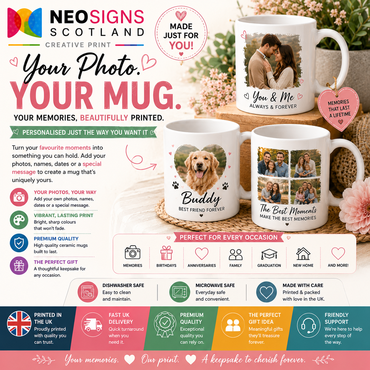 CPM15 Personalised Photo Mug – Custom Your Photo on a Mug Keepsake Gift
