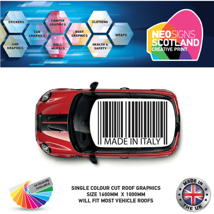 CRG02 Barcode Made in Italy roof graphic Universal for any car