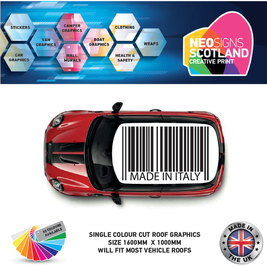 CRG02 Barcode Made in Italy roof graphic Universal for any car