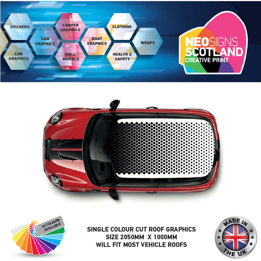 CRG05 Small Hexagons roof graphic Universal for any car