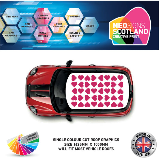 CRG11 Love Hearts roof graphic Universal for any car