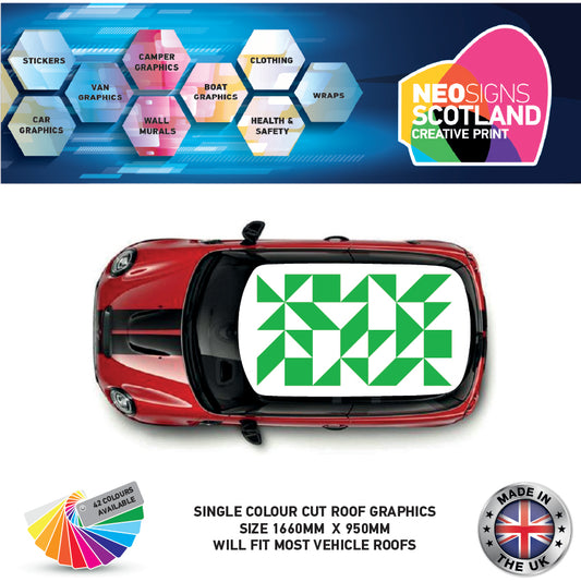 CRG12 Triangles and Squares roof graphic Universal for any car
