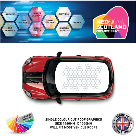 CRG13 Small Outline Hexs roof graphic Universal for any car