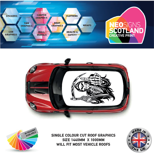 CRG19 Grim Reaper Skeleton roof graphic Universal for any car