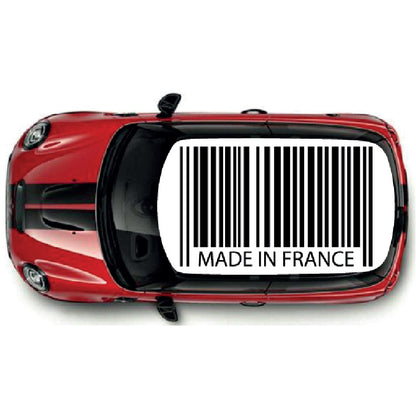 CRG03 Barcode Made in France roof graphic Universal for any car
