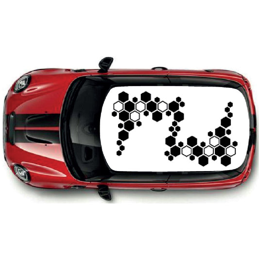 CRG06 Outline and Solid Hexs roof graphic Universal for any car