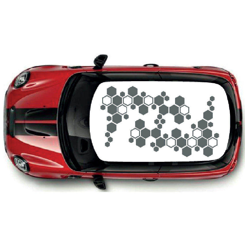CRG07 Outline and Solid Hexs roof graphic Universal for any car