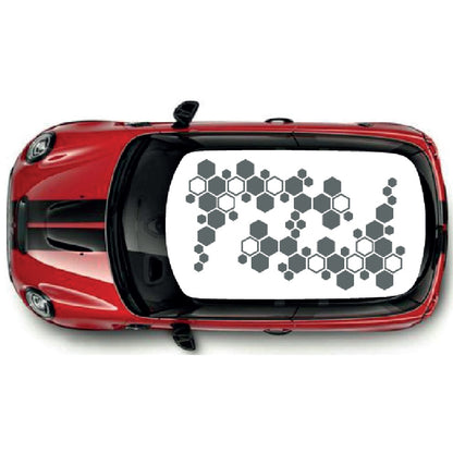 CRG07 Outline and Solid Hexs roof graphic Universal for any car