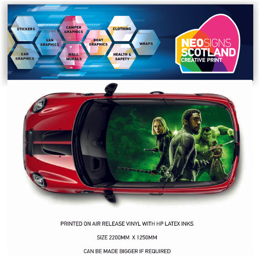 CRW03 Hulk Printed Roof wrap for Mini or any car universal