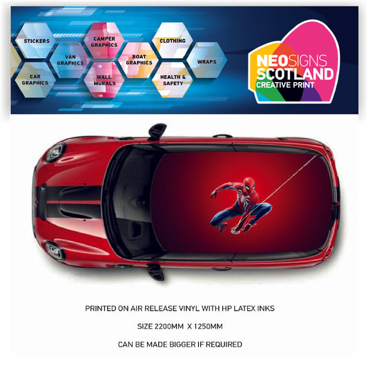CRW04 Spiderman Printed Roof wrap for Mini or any car universal