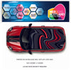 CRW05 Black and Red Wavey LInes Printed Roof wrap for Mini or any car universal