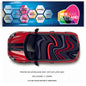 CRW05 Black and Red Wavey LInes Printed Roof wrap for Mini or any car universal