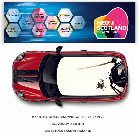 CRW07 Helicopters Printed Roof wrap for Mini or any car universal