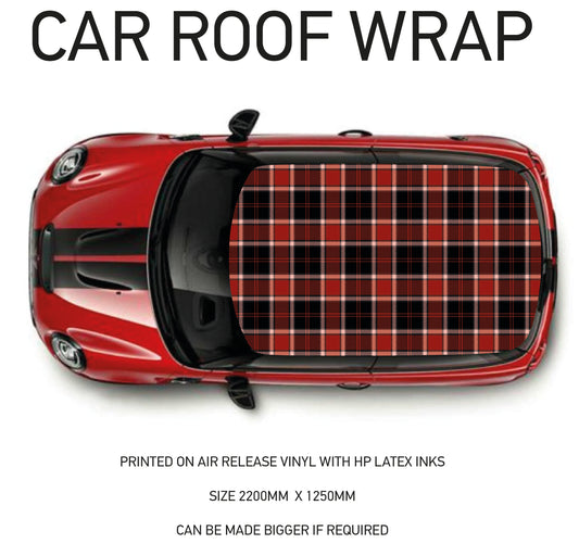 CRW081 Tartan Roof wrap for Mini or any car universal
