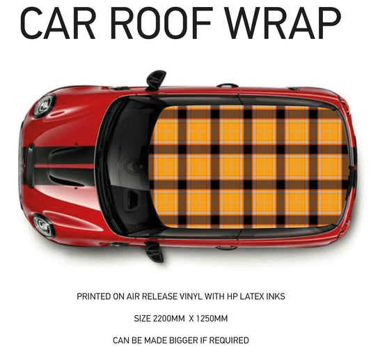CRW083 Tartan Roof wrap for Mini or any car universal