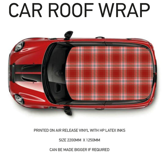 CRW089 Tartan Roof wrap for Mini or any car universal