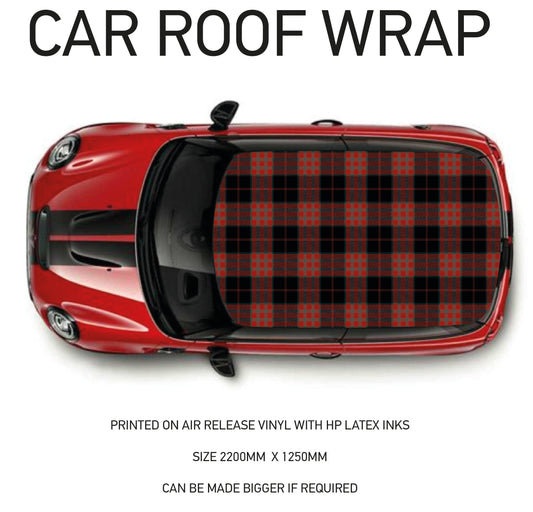 CRW090 Tartan Roof wrap for Mini or any car universal