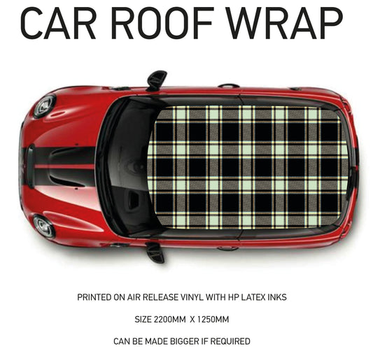 CRW091 Tartan  Roof wrap for Mini or any car universal