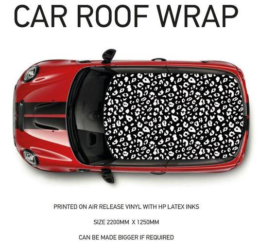 CRW093 Leopard Pattern Roof wrap for Mini or any car universal