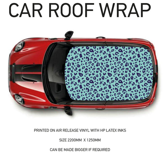 CRW094 Leopard Pattern Roof wrap for Mini or any car universal