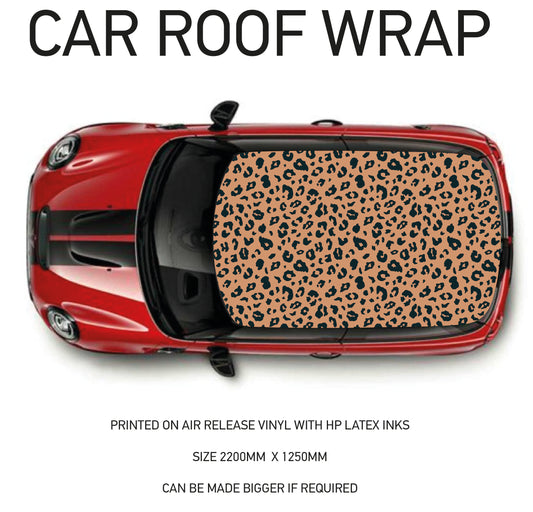 CRW095 Leopard Pattern Roof wrap for Mini or any car universal