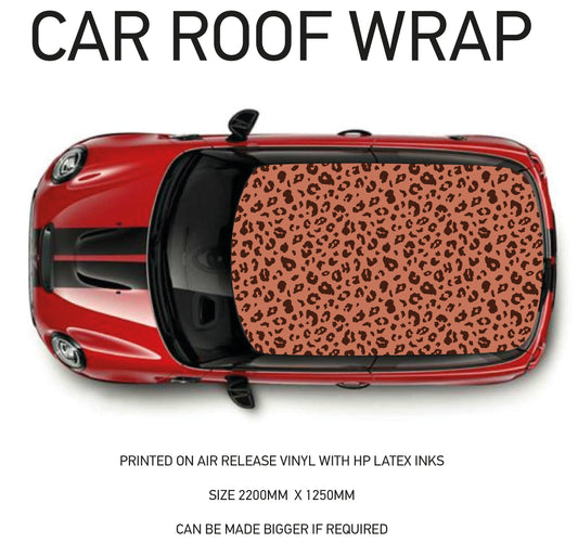 CRW096 Leopard Pattern Roof wrap for Mini or any car universal
