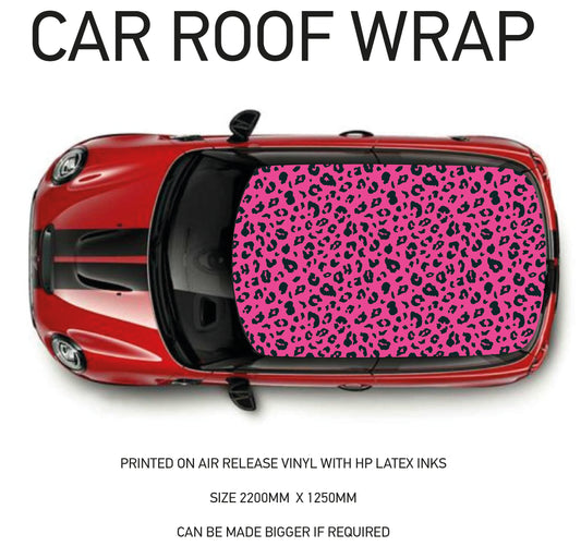 CRW097 Leopard Pattern Roof wrap for Mini or any car universal