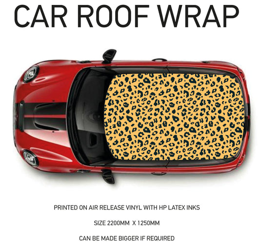 CRW098 Leopard Pattern Roof wrap for Mini or any car universal